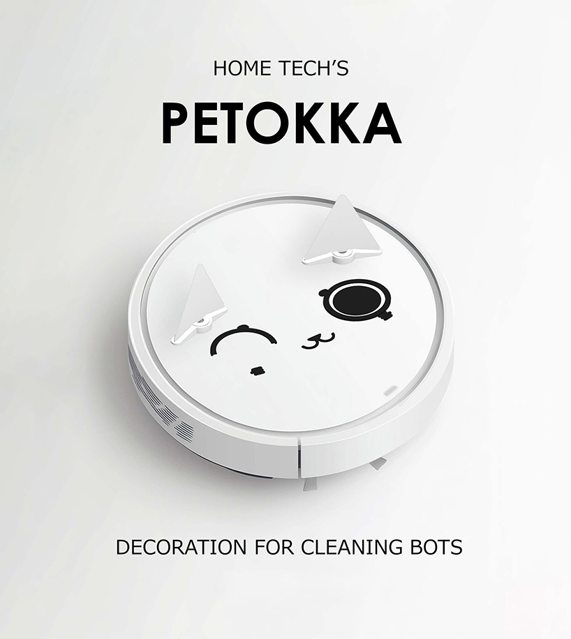 folding ears and face decorations turn robotic vacuum cleaners into small pet helpers