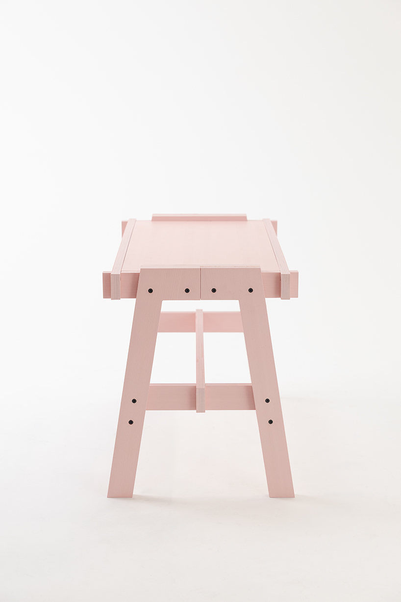 century-old japanese cedar unfolds into flat-pack furniture collection, FLAT/FORM - 9