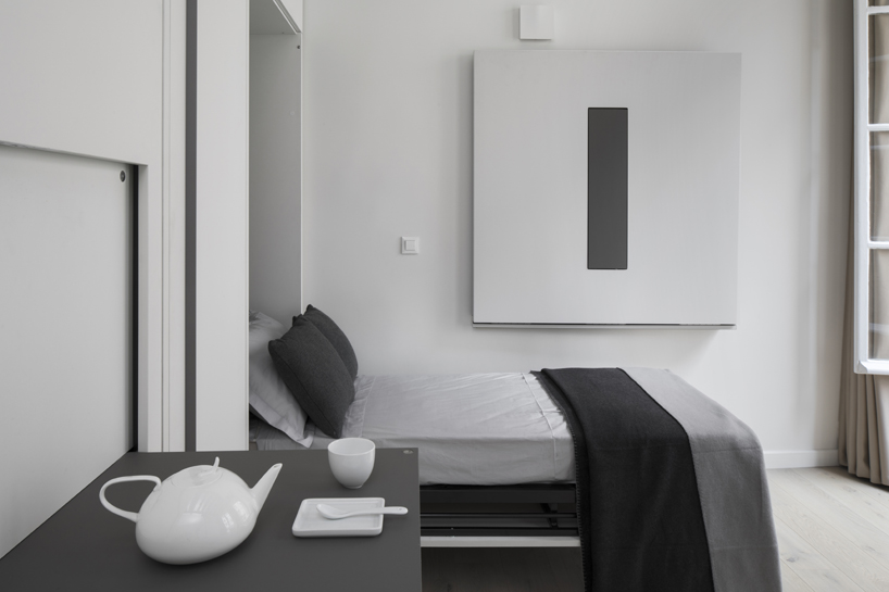 This Minimal 16 Sqm Apartment In Paris Seamlessly Turns Into A Workspace