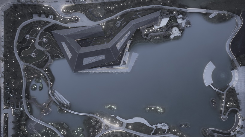XAA's lakeside academy appears to float on water in meishan city, china designboom