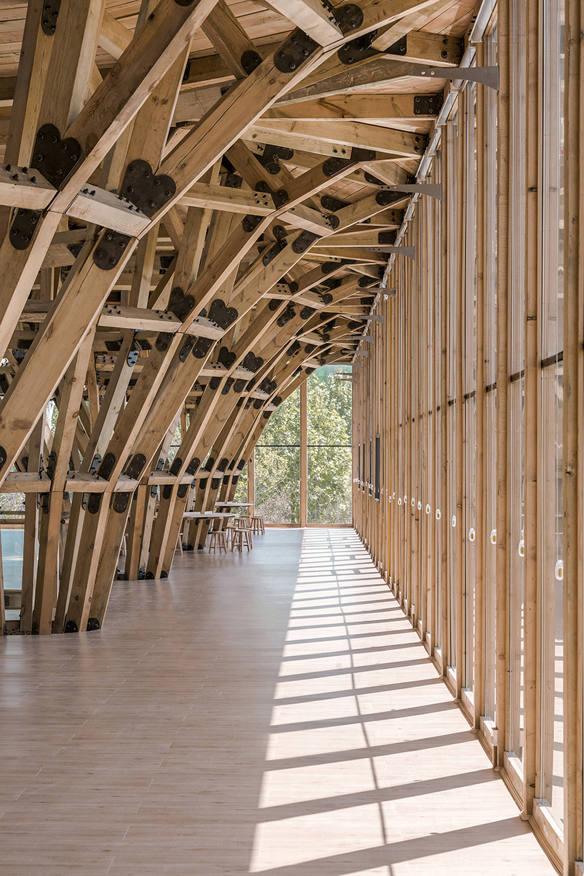 luo studio's timber structure in china can be completely dismantled and reused