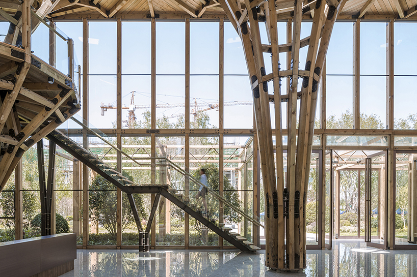 luo studio's timber structure in china can be completely dismantled and reused