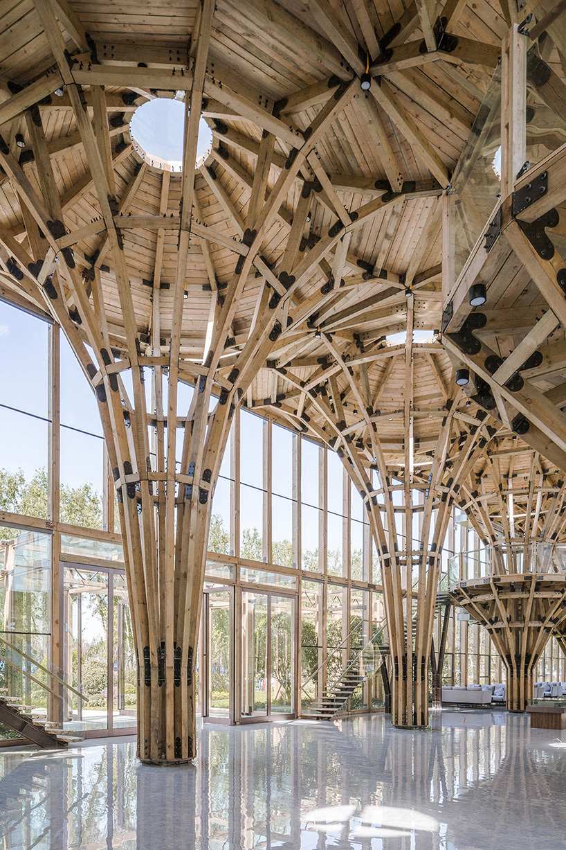 luo studio's timber structure in china can be completely dismantled and reused