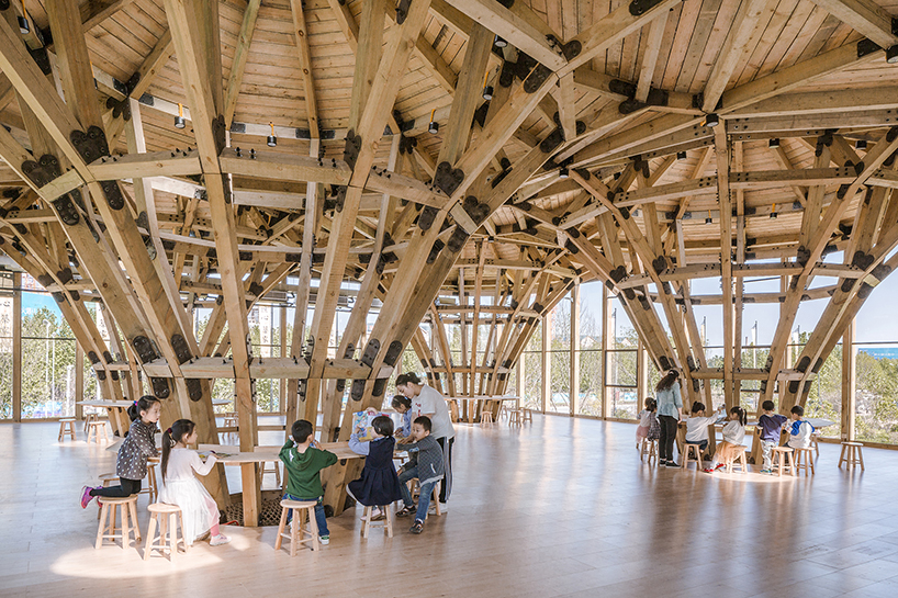 luo studio's timber structure in china can be completely dismantled and reused