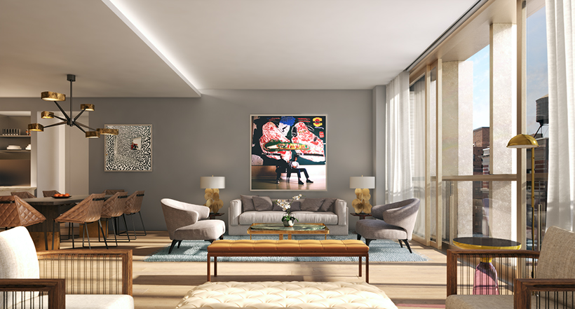 modern craft reanimates historical materials at BKSK's boutique condominium in NY