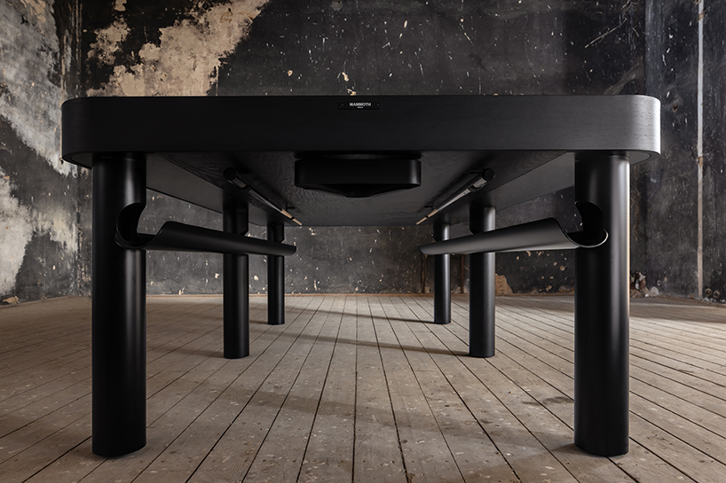 monika kozderkova's laser-cut steel pool table is a lightweight reinvention of the classic game 