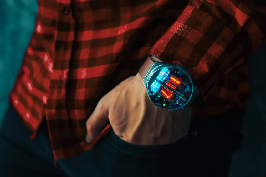 nixoid next an up to date wristwatch with neon filled glass