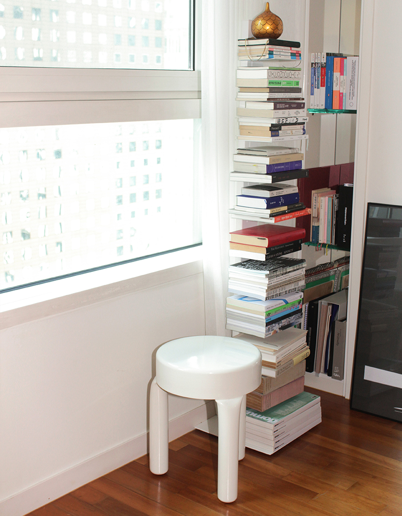 shim seungyeon's bold yet soft pressura stool and table series is crafted from compressed pipes