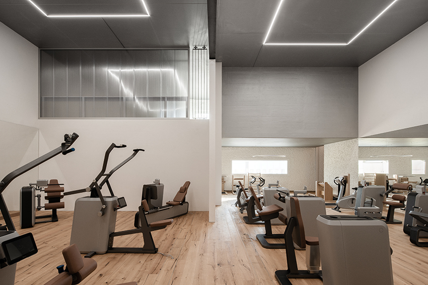 fitness club by AMB architects provides a modern endless space for workout designboom