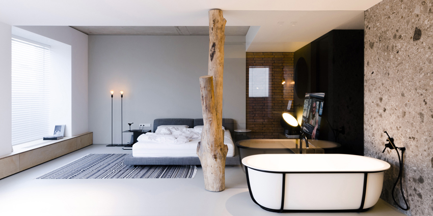 line architects creates 'soft loft' interior in moldova using subtle contrasts