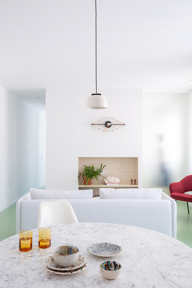 nada designs the picasso apartment in barcelona with a continuous green floor designboom