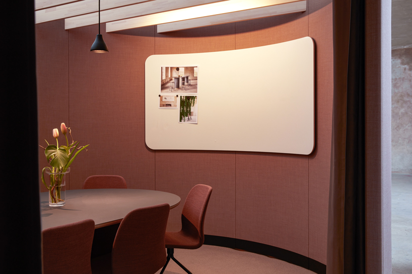 kauppi & kauppi designs oval meeting pods that favor acoustics for glimakra of sweden