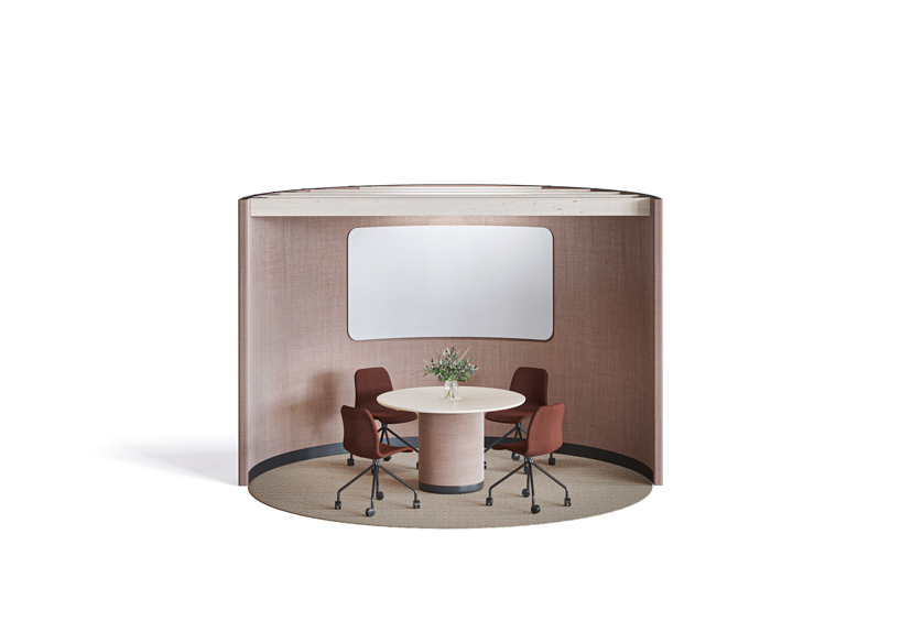 kauppi & kauppi designs oval meeting pods that favor acoustics for glimakra of sweden