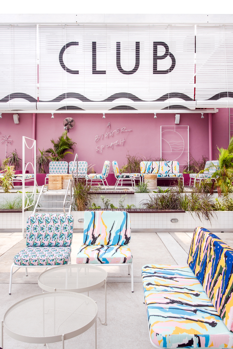 POW ideas captures retro neon style for the swimming club in kuala lumpur