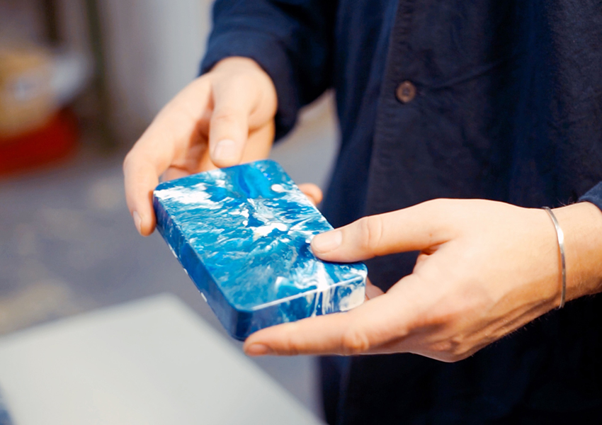 gomi creates a portable charger made from 100% non-recyclable plastic waste designboom