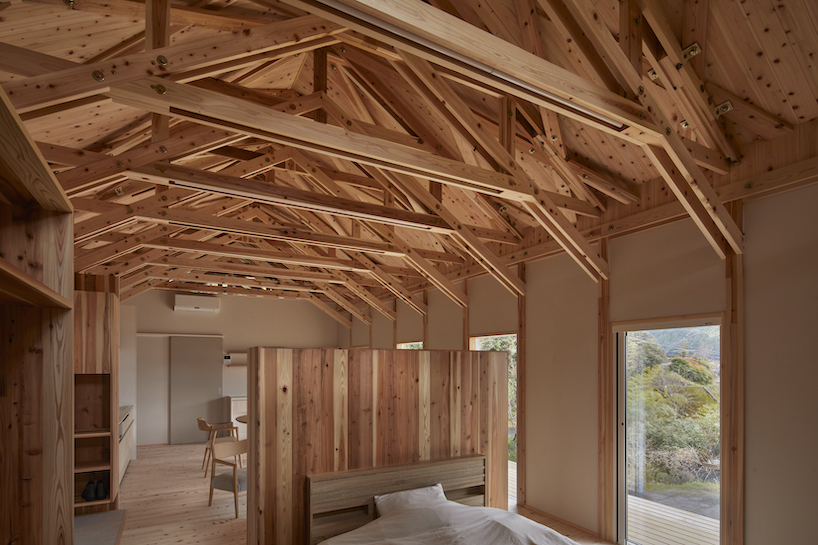 VUILD's niyodo river stud house in japan is made entirely out of timber planks