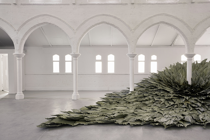giant botanical installation by loose leaf transforms a former church hall in australia designboom