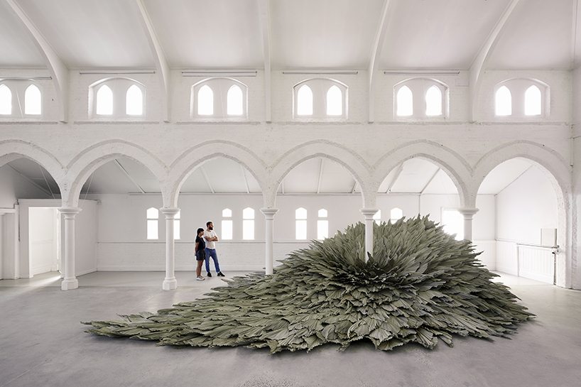 giant botanical installation by loose leaf transforms a former church hall in australia designboom