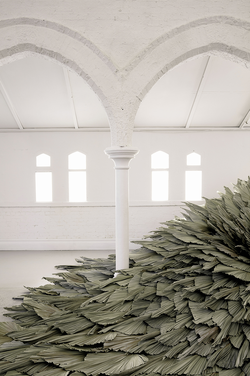 giant botanical installation by loose leaf transforms a former church hall in australia designboom