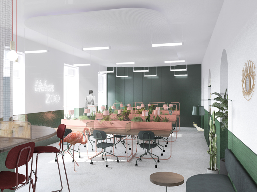 studio MAS creates 'the menagerie' as an urban zoo co-working space designboom