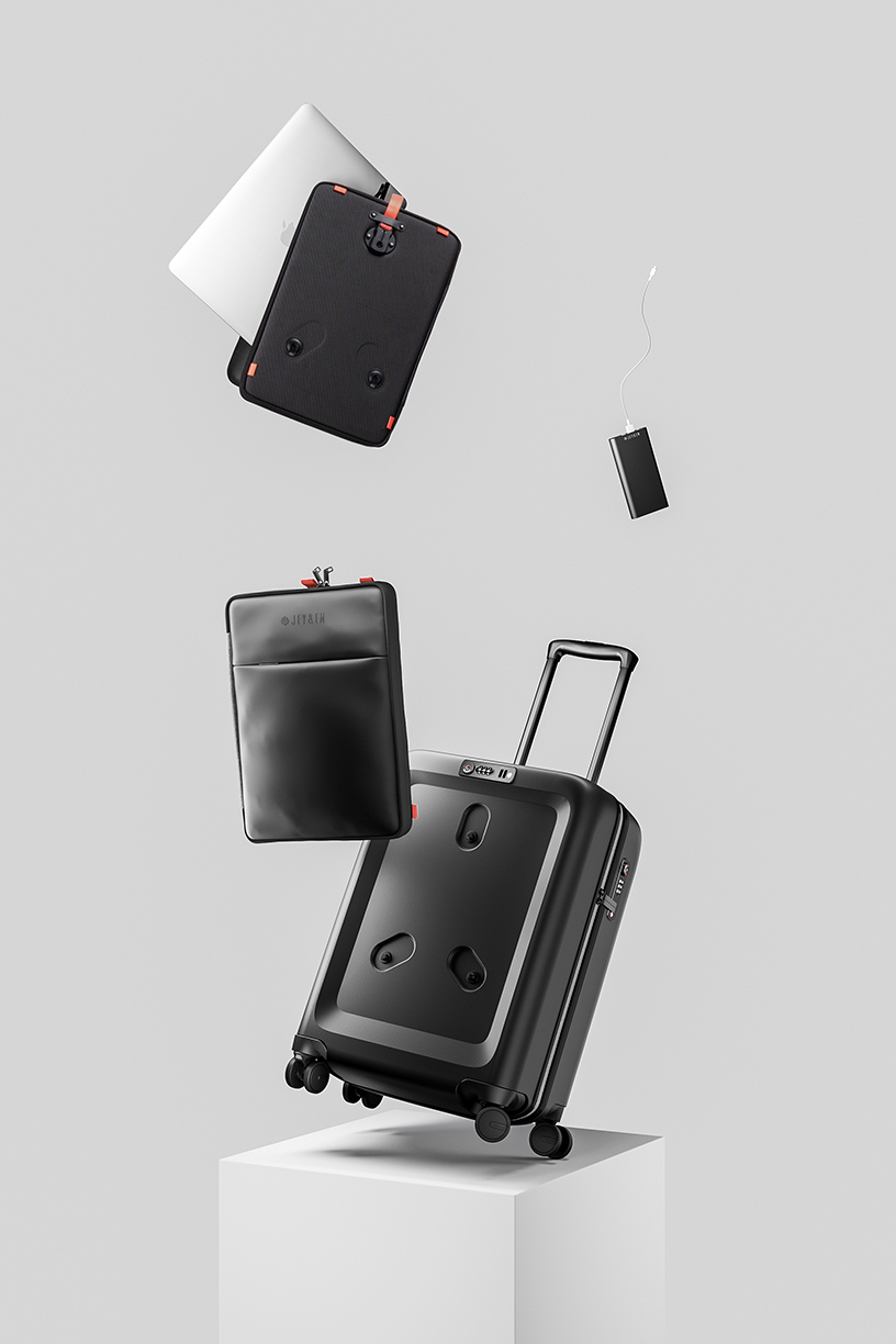 cabin luggage with detachable laptop case