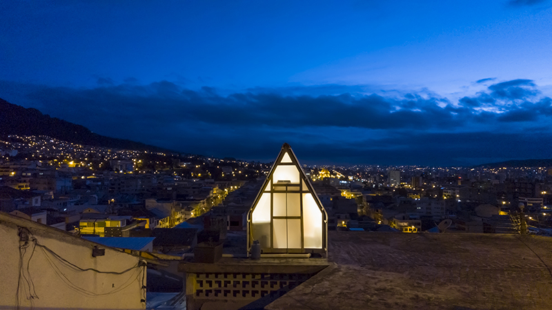 parasitic house is a tiny 12 sqm dwelling by el sindicato in ecuador
