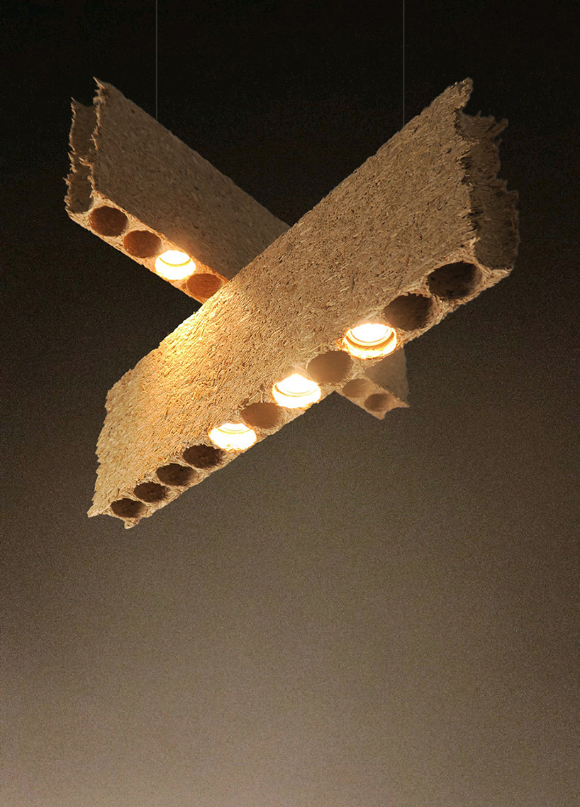 hollow-core door waste finds new life as luminous design object - 2