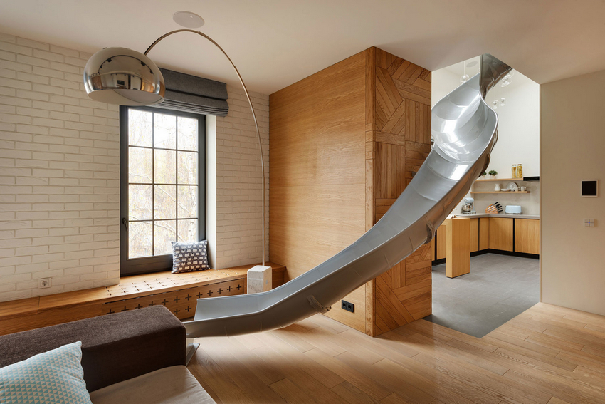 Ki design inserts a slide into the renovation of GG apartment in kiev