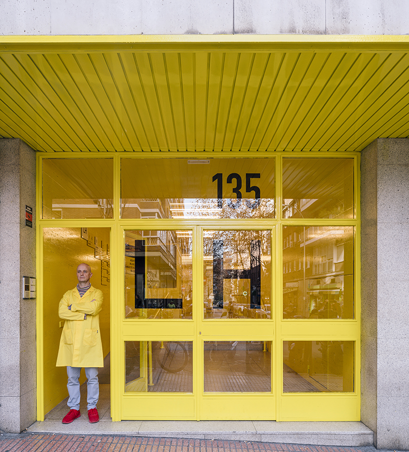 MARIANO applies bright colors to restore an existing office building in madrid designboom