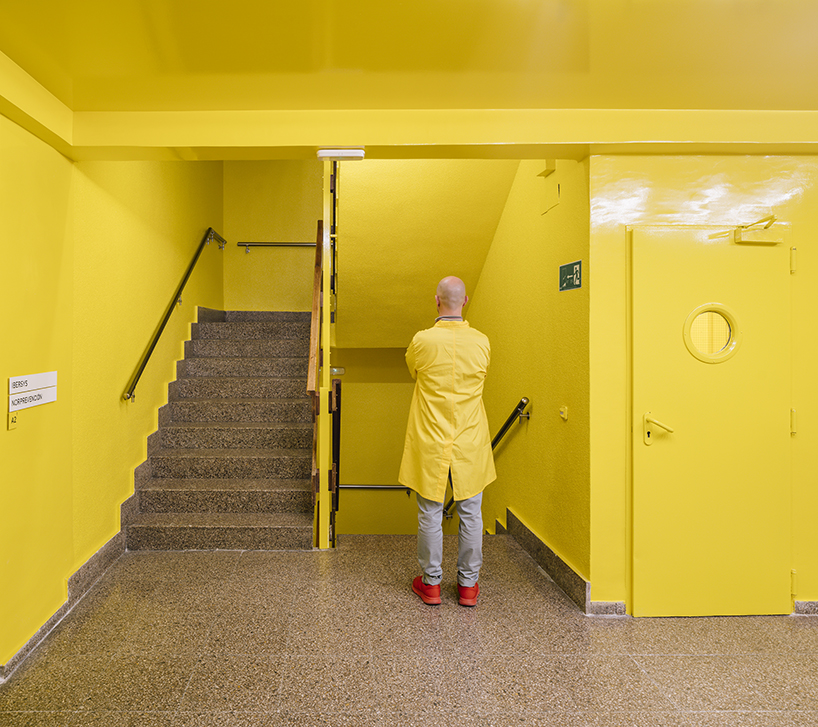 MARIANO applies bright colors to restore an existing office building in madrid designboom