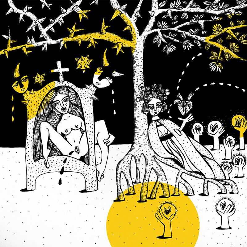 maru ceballos translates dante's 'divine comedy' into striking illustrations