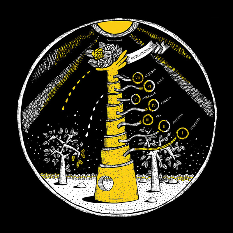 maru ceballos translates dante's 'divine comedy' into striking illustrations