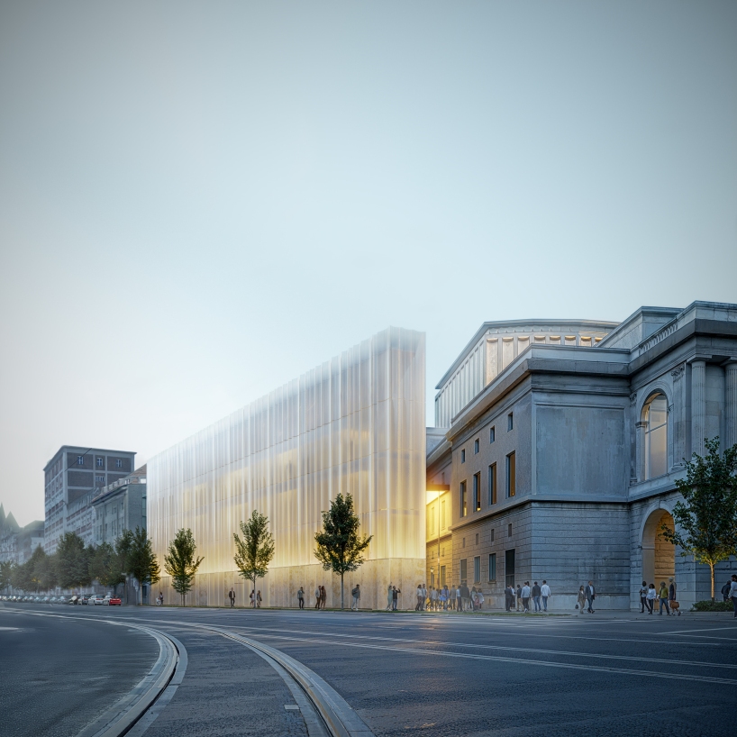 La fachada de vidrio de Henn estará en exceso en el histórico Teatro Augsburgo de Alemania