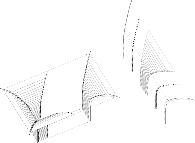 dongqi architects creates metal clad columns for concept store renovation in shanghai designboom