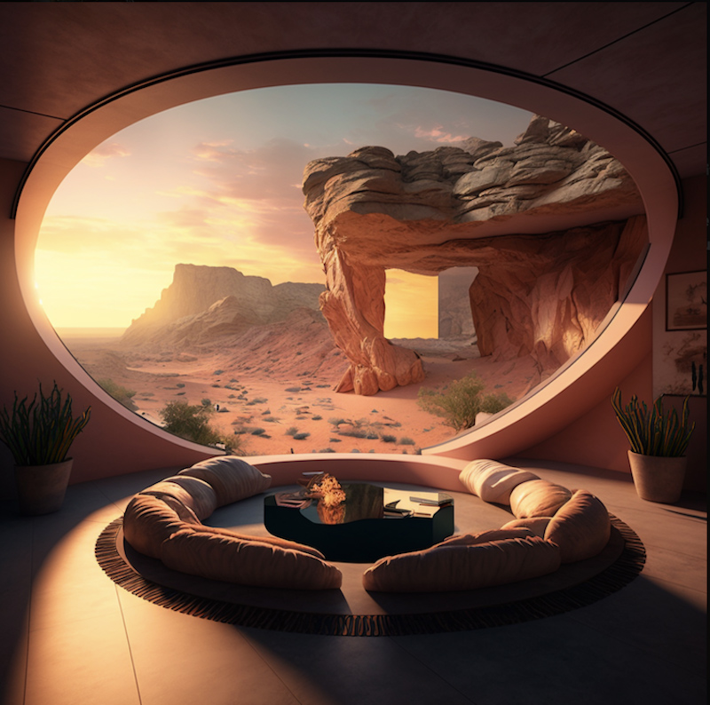 retrofitted cave in the canyons of wadi rum 