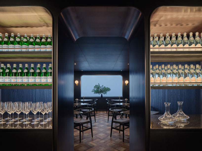 the mixture of textures and charcoal tones of the taste space defines the elegant interior of the thai restaurant + bar