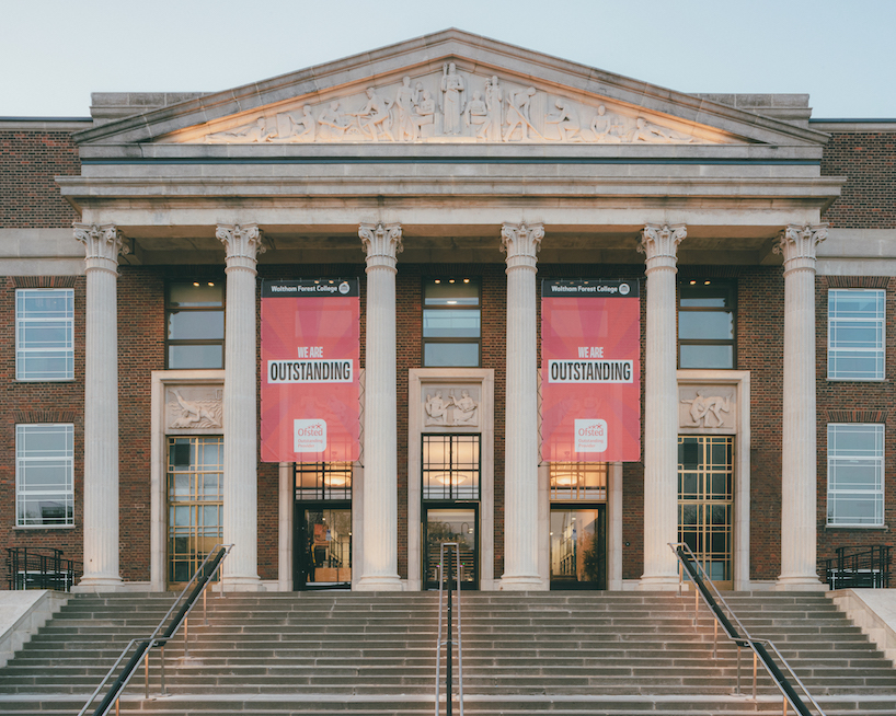 former swimming pool converts into multi-use timber education space for london college
