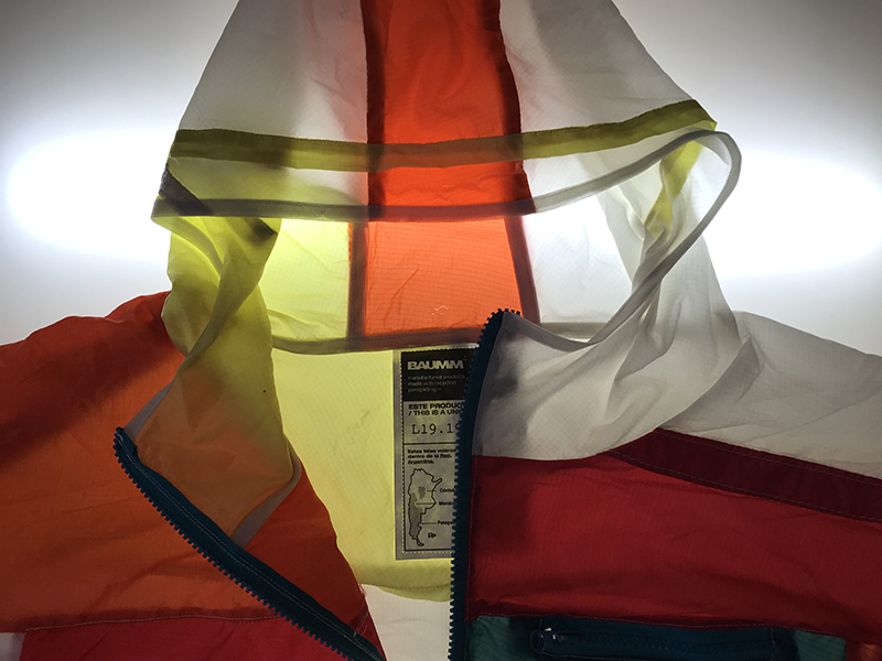 baumm turns colorful parachutes into bold jackets handmade in argentina