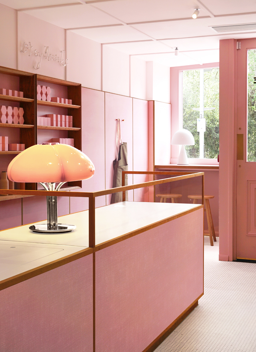 child studio draws from london's classic cafes of the 50s for candy pink restaurant in chelsea