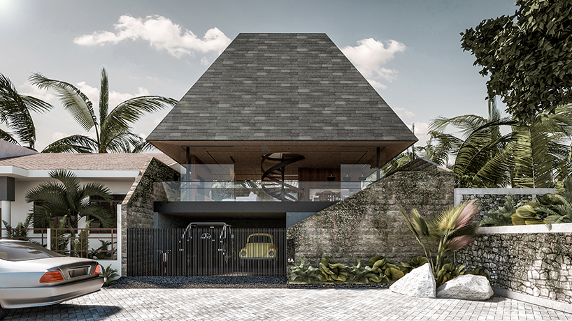 k-thengono引用印尼稻谷来设计高架住宅