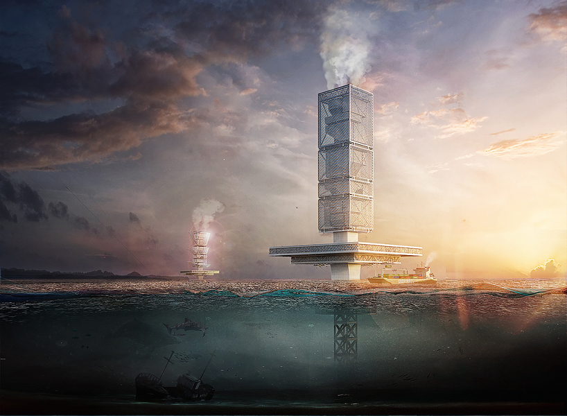 FILTRATION is a floating skyscraper envisioned to recycle garbage and clean our oceans designboom