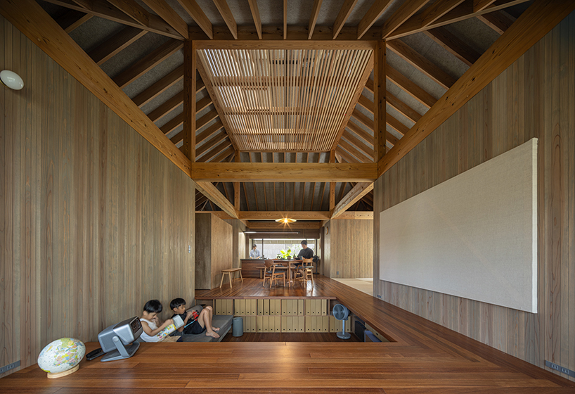 five interconnected timber volumes shape off-grid house on japanese island