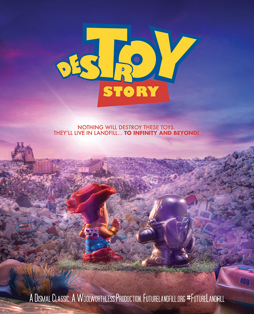 parody disney posters highlight the environmental damage of plastic toys