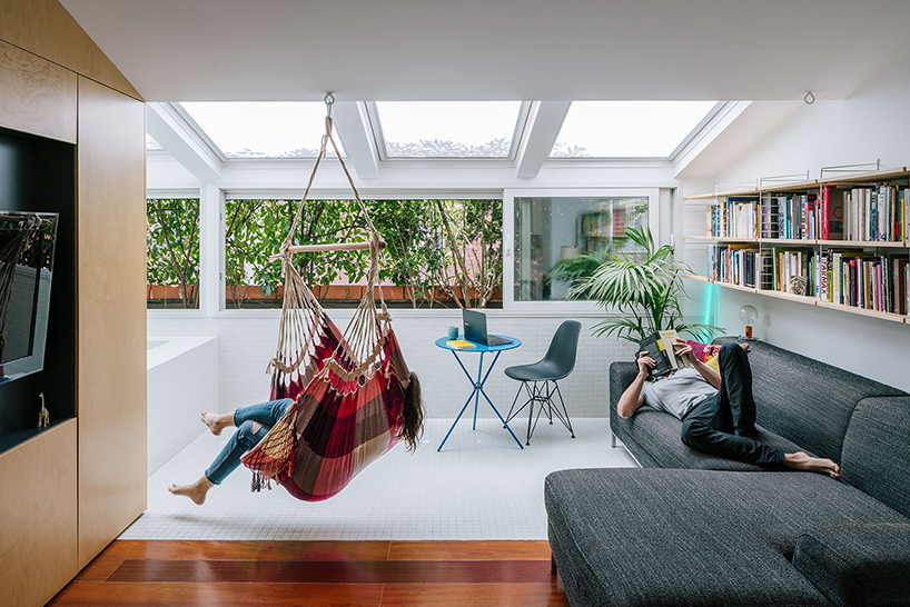gon architects designs the G house in madrid with garden terraces and pops of color