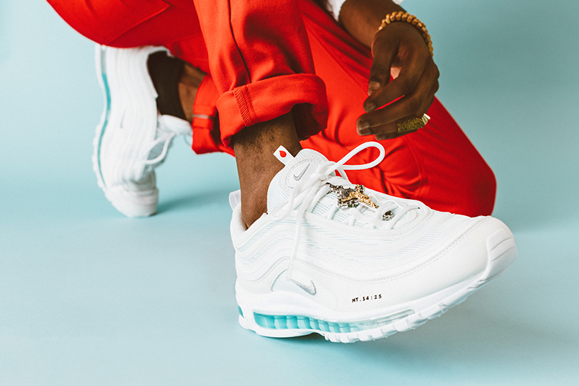 MSCHF injects holy water into nike air max 97s to create 'jesus shoes' designboom