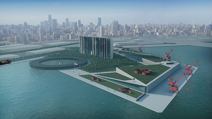 carlos moubarak memorial park beirut blast designboom