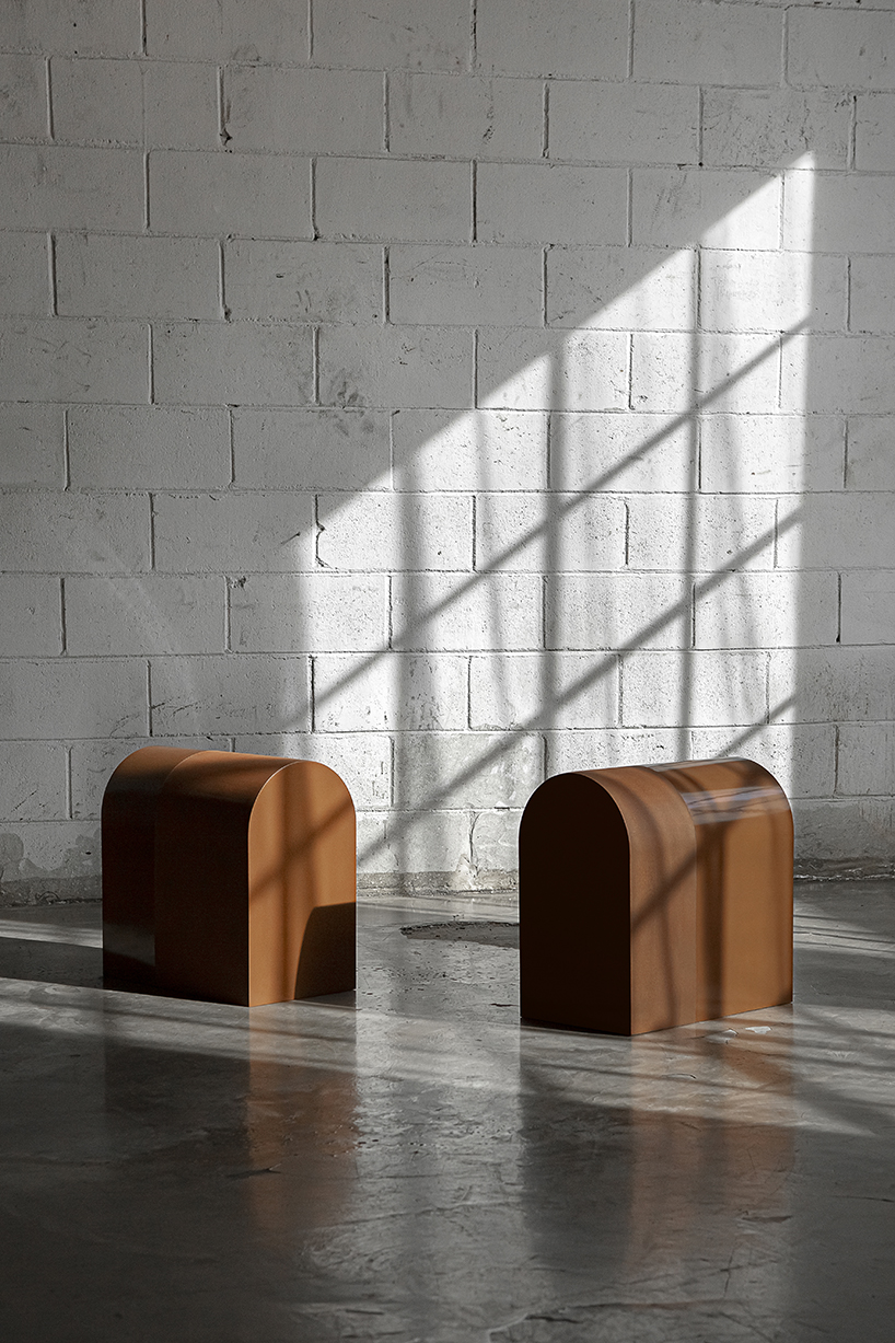 seungjoon song captures the color of earth in sienna stool collection designboom