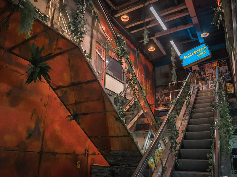 the avenue imagines a 'dystopian paradise' taken over by nature in a UK shopping mall designboom