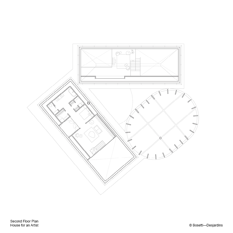 three concrete volumes compose bosetti-desjardins' house for an artist in upstate new york designboom