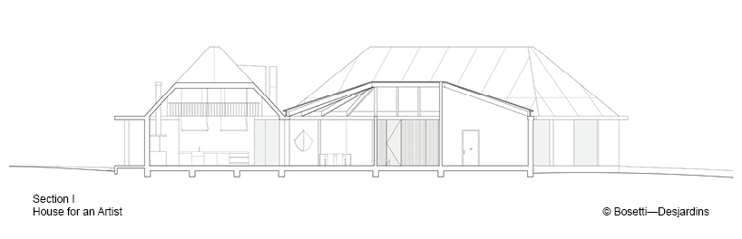 three concrete volumes compose bosetti-desjardins' house for an artist in upstate new york designboom